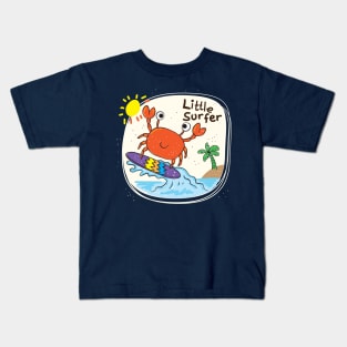 crab little surfer Kids T-Shirt